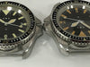 Royal Navy 1980 diver reissue and issue compared.