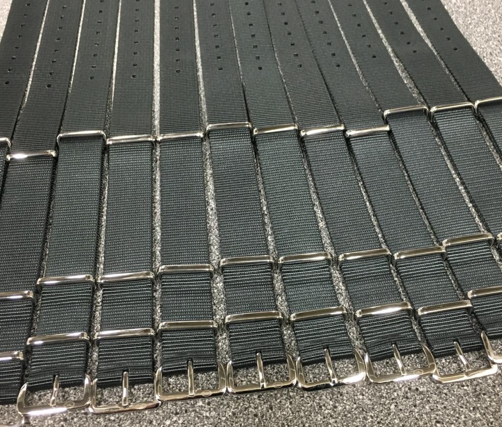 Squad of issued CWC NATO straps, part of a regiment-sized shipment to