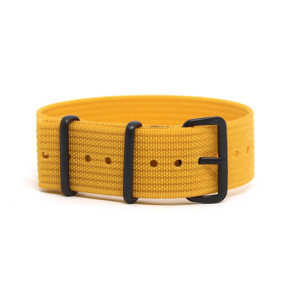 CWC Single Pass Ribbed Strap - Ochre Yellow with Black Buckle