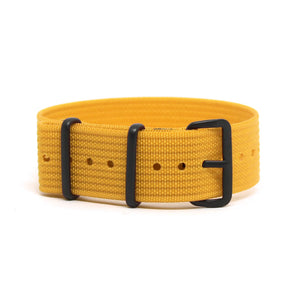 CWC Single Pass Ribbed Strap - Ochre Yellow with Black Buckle