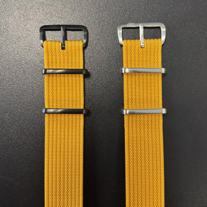 CWC Single Pass Ribbed Strap - Yellow with Black Buckle and Yellow with Silver Buckle