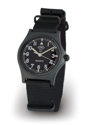 CWC GS Sapphire Watch, Black with Black Dial - No Date