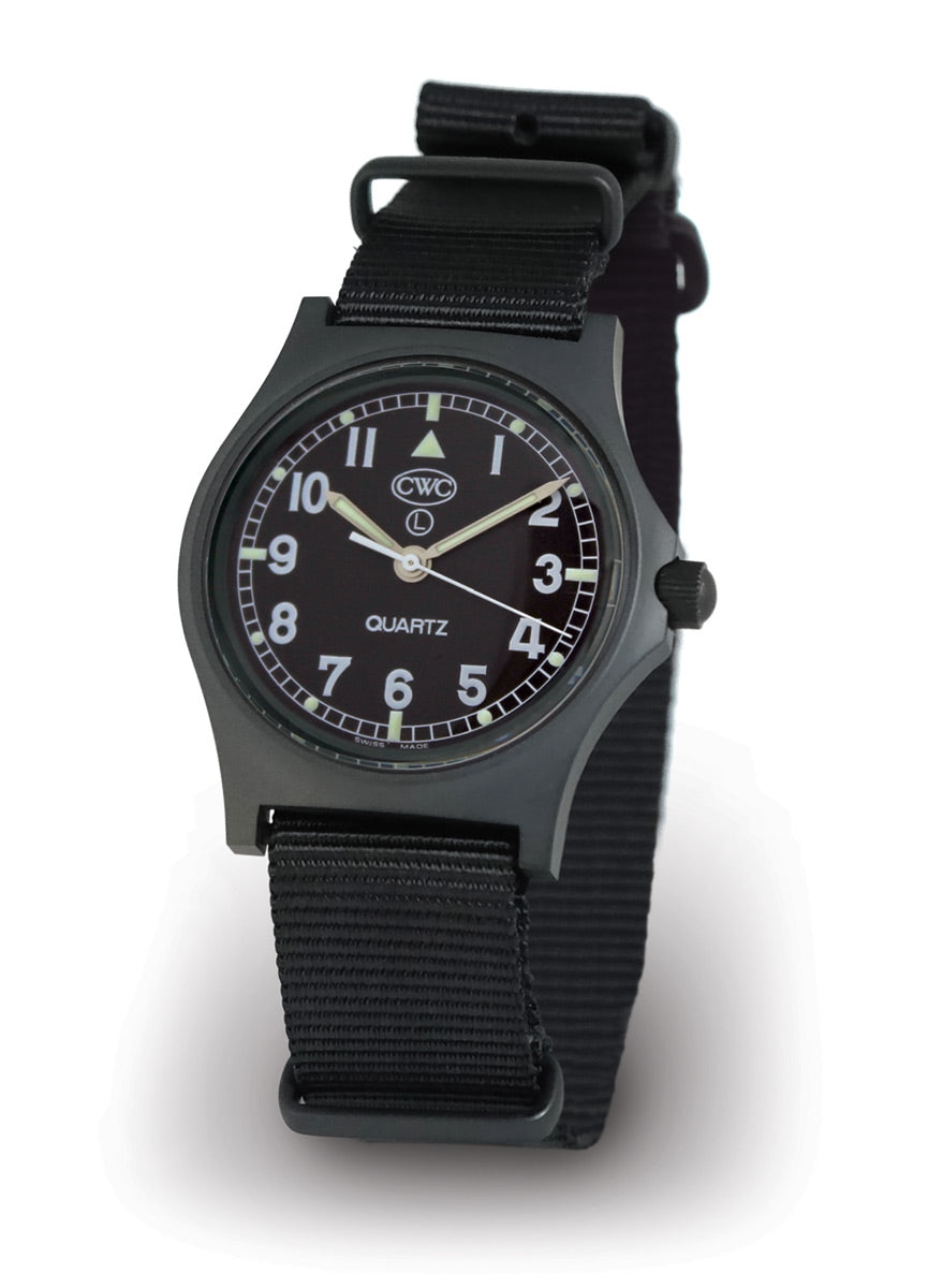 CWC GS Sapphire Watch, Black with Black Dial - No Date