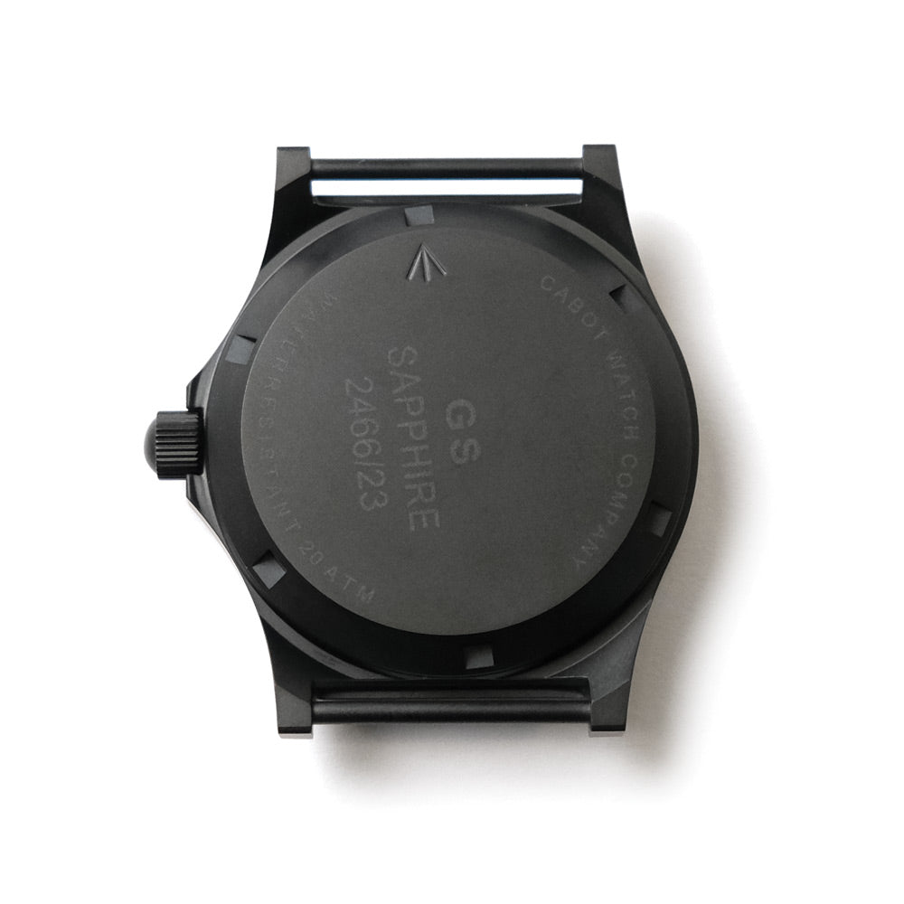 CWC GS Sapphire Watch, Black Case - Case Back