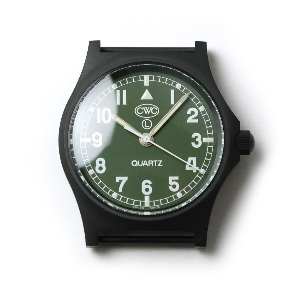 CWC GS Sapphire Military Green Watch, Black Case with Green Dial - No Date
