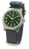 CWC GS SAPPHIRE STAINLESS STEEL MILITARY GREEN DIAL - WITH DATE