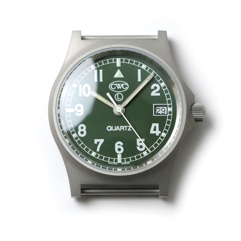 CWC GS Sapphire Military Green Watch, Stainless Steel with Green Dial - With Date