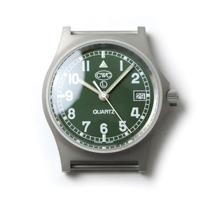 CWC GS Sapphire Military Green Watch, Stainless Steel with Green Dial - With Date
