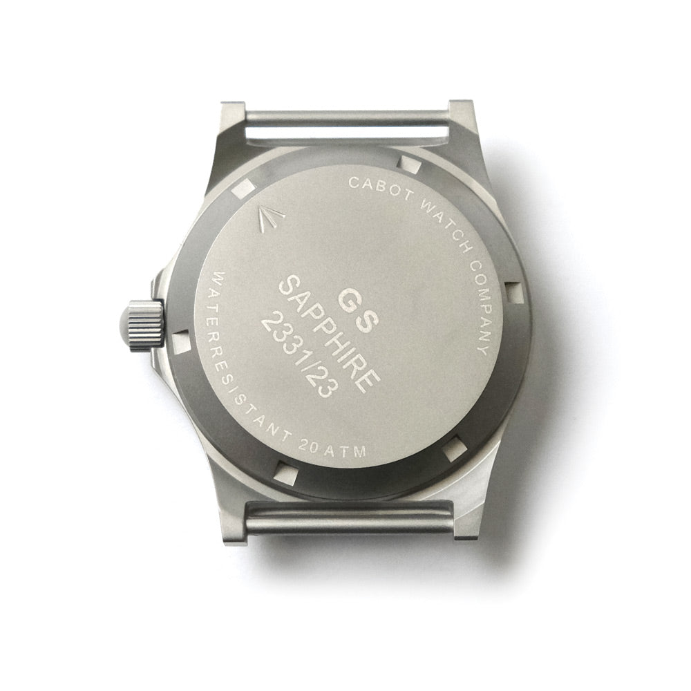 CWC GS Sapphire Military Green Watch, Stainless Steel - Case Back