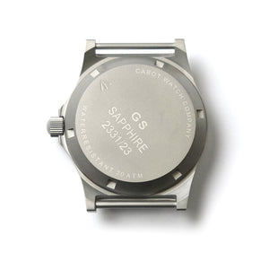 CWC GS Sapphire Military Green Watch, Stainless Steel - Case Back