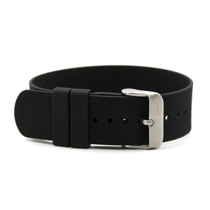 CWC Rubber Strap - Black with Silver Buckle