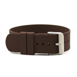 CWC Rubber Strap - Brown with Silver Buckle