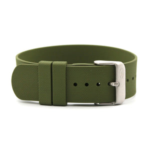 CWC Rubber Strap - Green with Silver Buckle