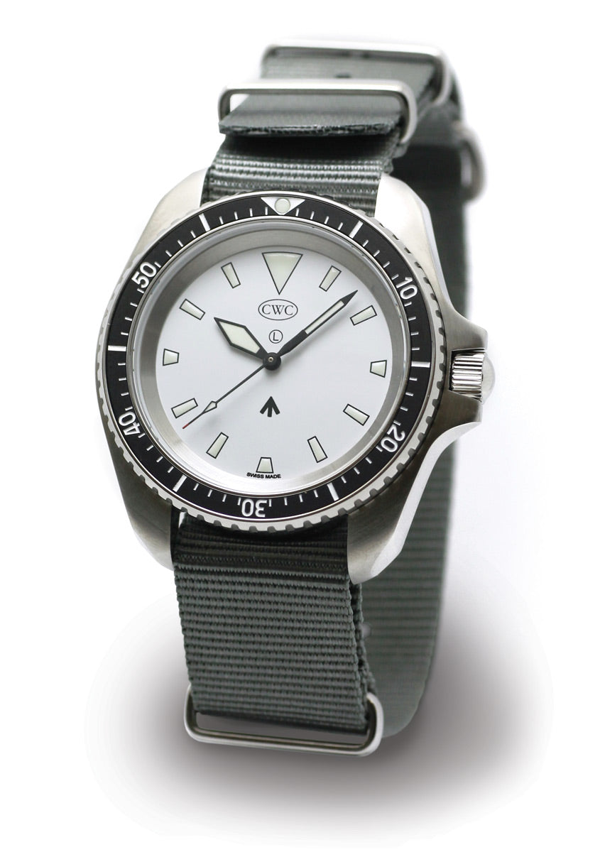 CWC Arctic Radar Quartz Diver Watch - Matte Top Silver Case