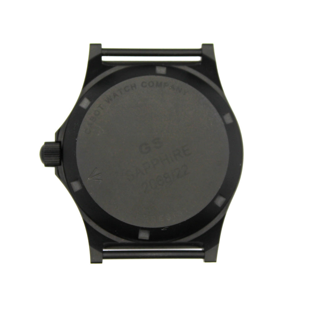 CWC GS Sapphire Watch, Black with Black Dial