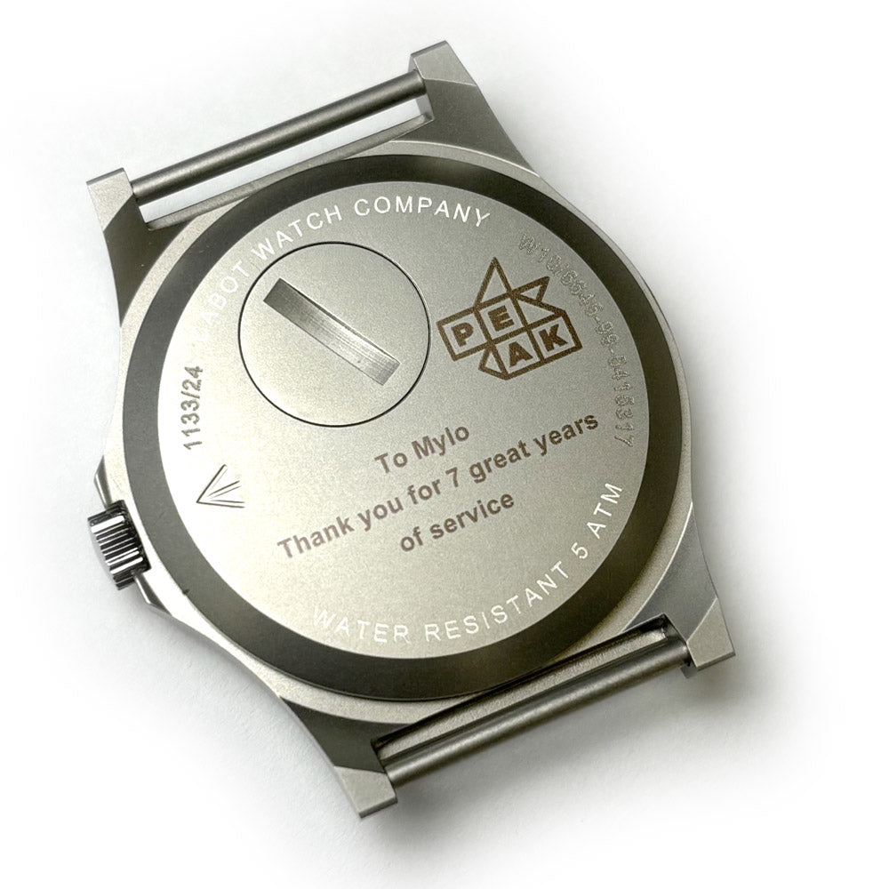 Laser Engraving for Watch Case Backs - Example engraving