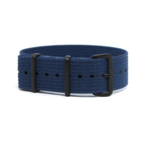 CWC Single Pass Ribbed Strap - Airforce Blue with Black Buckle