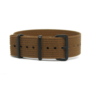 CWC Single Pass Ribbed Strap - Coyote Brown with Black Buckle