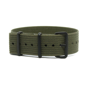 CWC Single Pass Ribbed Strap - Field Green with Black Buckle