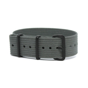 CWC Single Pass Ribbed Strap - Hercules Grey with Black Buckle