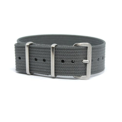 CWC Single Pass Ribbed Strap - Hercules Grey with Silver Buckle