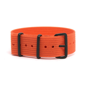 CWC Single Pass Ribbed Strap - Clockwork Orange with Black Buckle