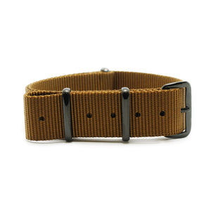 CABOT MILITARY STRAP - COYOTE WITH GLOSS BLACK BUCKLE