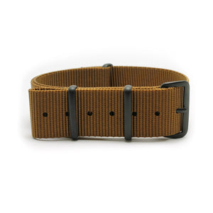 CABOT MILITARY STRAP - COYOTE WITH MATTE BLACK BUCKLE