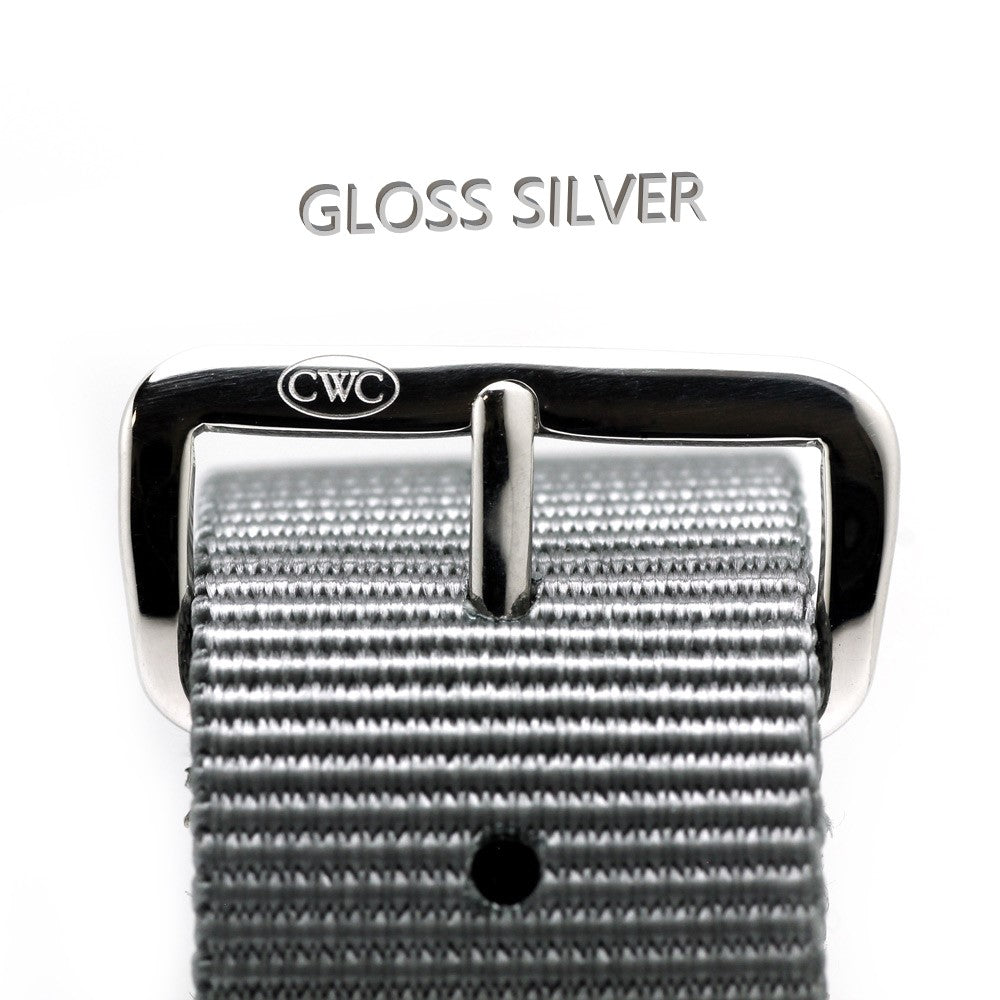 CABOT MILITARY WATCH STRAP - GLOSS SILVER BUCKLE