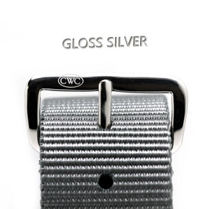 CABOT MILITARY WATCH STRAP - GLOSS SILVER BUCKLE