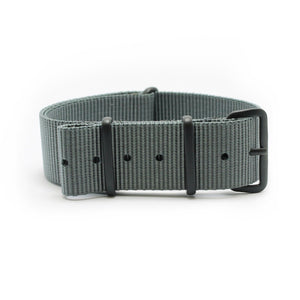 CABOT MILITARY STRAP - MILITARY GREY WITH MATTE BLACK BUCKLE