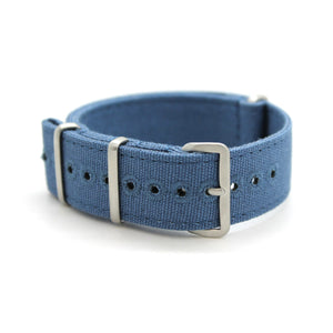 CWC Vintage Style Canvas Watch Strap - Blue