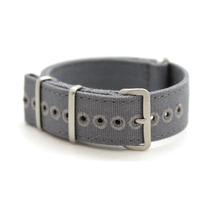 CWC Vintage Style Canvas Watch Strap - Grey