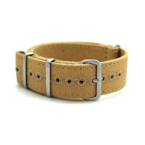 CWC Vintage Style Canvas Watch Strap - Tan