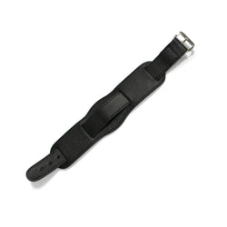 Military Leather Watch Strap with Pad - Black, 20mm