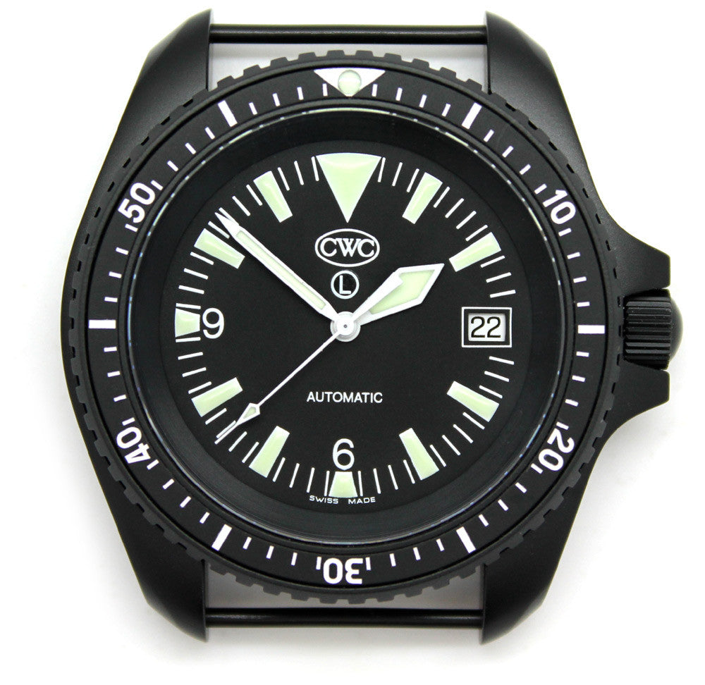 CWC ROYAL NAVY BLACK DIVER AUTOMATIC MK.2 WITH DATE - FRONT