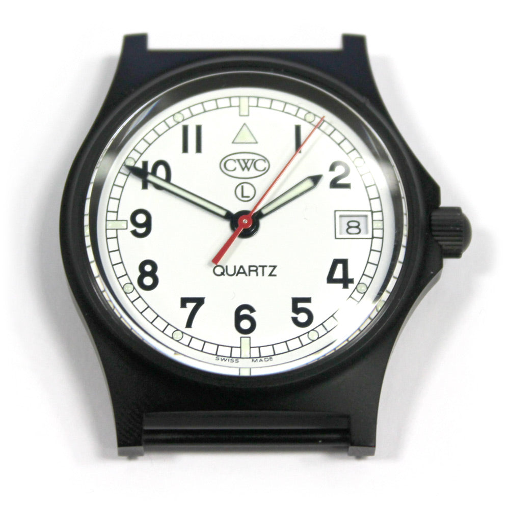 CWC GS SAPPHIRE SUBHUNTER WHITE DIAL BLACK CASE - FRONT