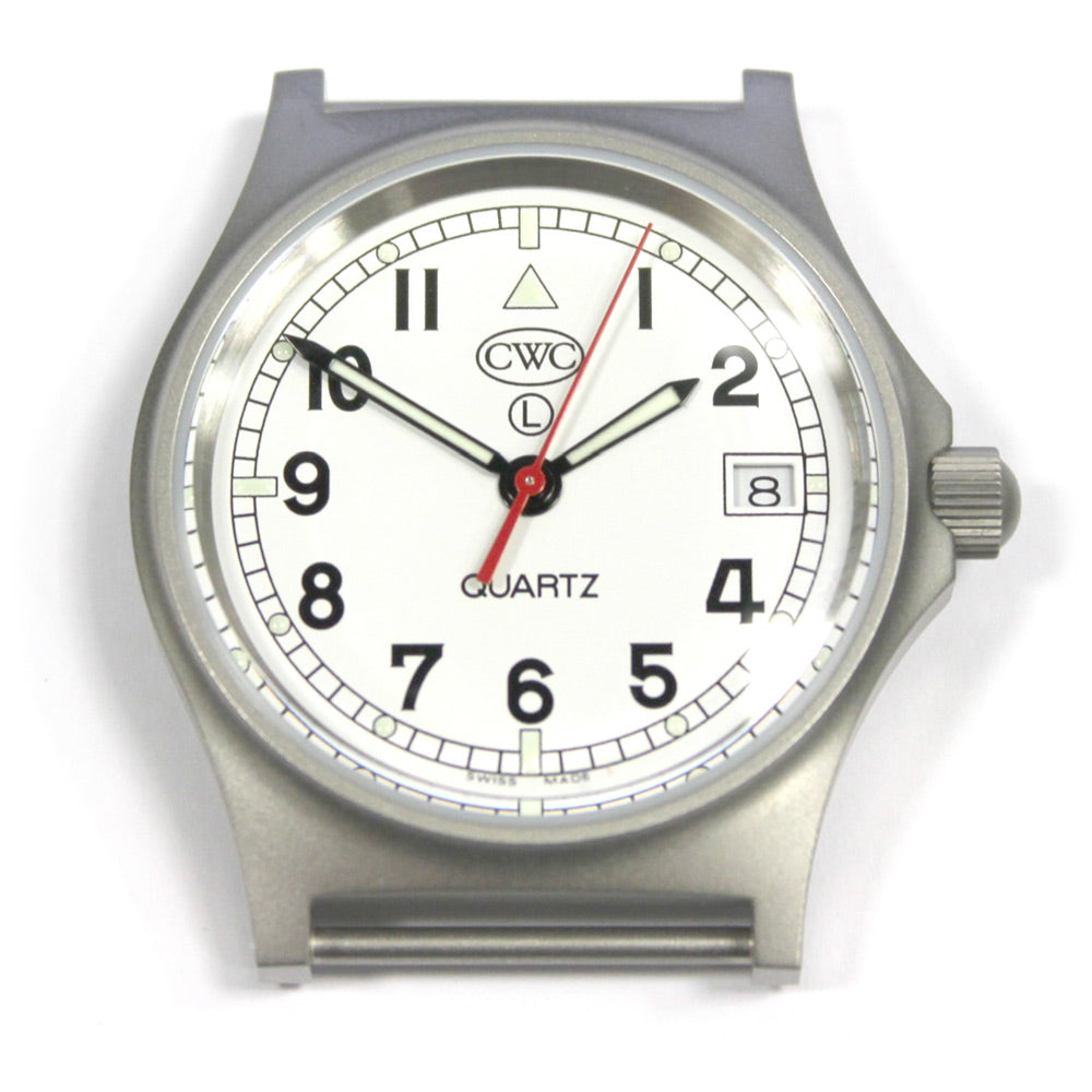 CWC GS SAPPHIRE SUBHUNTER WHITE DIAL STAINLESS STEEL CASE - FRONT