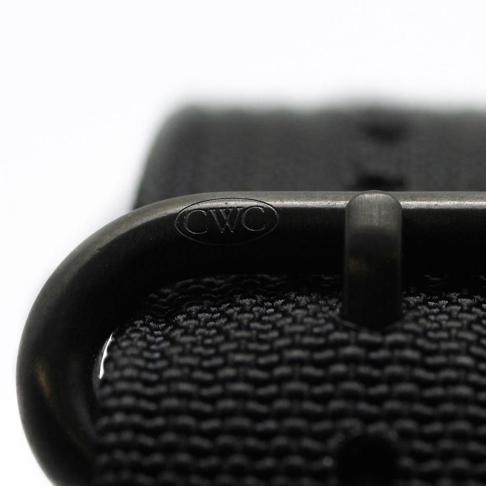 CWC Land Sea Air Watch Strap - Black with Gun Metal Buckles