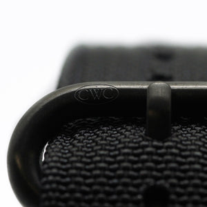 CWC Land Sea Air Watch Strap - Black with Gun Metal Buckles