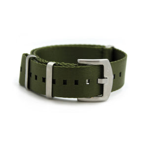 CWC SB WATCH STRAP - GREEN, SILVER BUCKLE