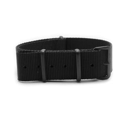 CWC DIVERS EXTRA LONG DIVE WATCH NATO STRAP - BLACK WITH BLACK BUCKLE