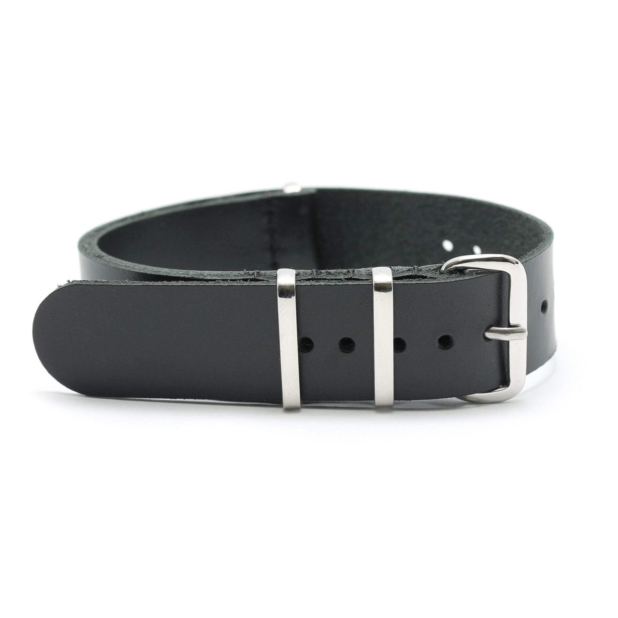 Leather Military Style Watch Strap