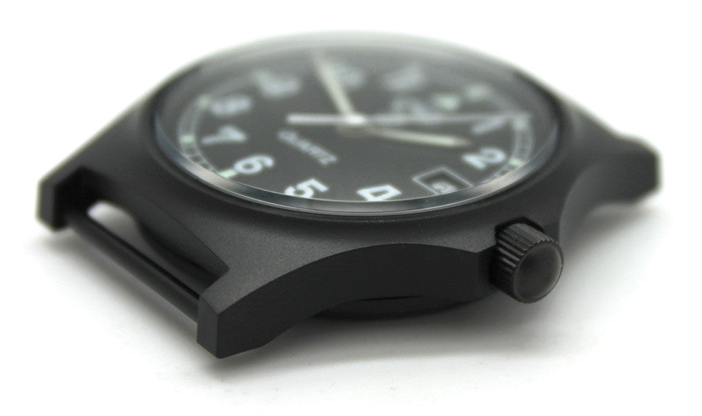 CWC GS Sapphire Watch, Black with Black Dial
